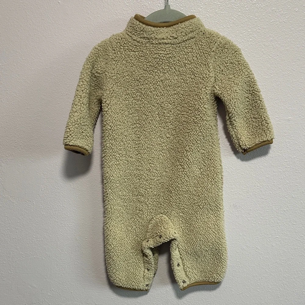 Carter's Cream Sherpa One-Piece with Tan Trim